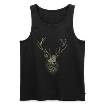 Jäger Shirt Herren Jagd Hirsch - Männer Premium Bio Tank Top - Schwarz - Vorne - AI Model Male 178 light (178cm)