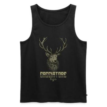 cacciatore figo caccia con cervo - Men's Premium Organic Tank Top - black - Front - AI Model Male 178 light (178cm)