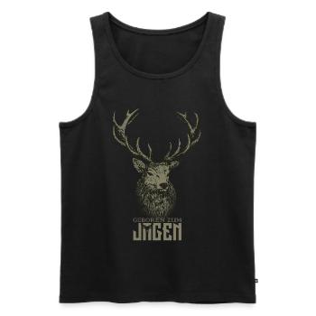 Jäger geboren zum Jagen - Männer Premium Bio Tank Top - Schwarz - Vorne - AI Model Male 178 light (178cm)
