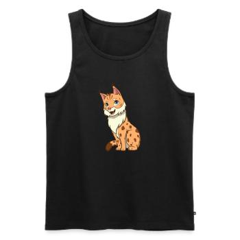 Kawaii Lynx - Men's Premium Organic Tank Top - black - Front - AI Model Male 178 light (178cm)