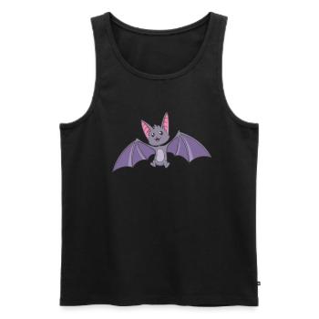Chauve-souris Kawaii - Débardeur bio Premium Homme - noir - Devant - AI Model Male 178 light (178cm)