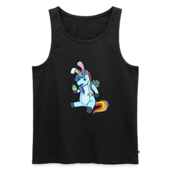 Einhorn bemalt Ostereier an Ostern - Ostereinhorn - Männer Premium Bio Tank Top - Schwarz - Vorne - Michal (187cm)