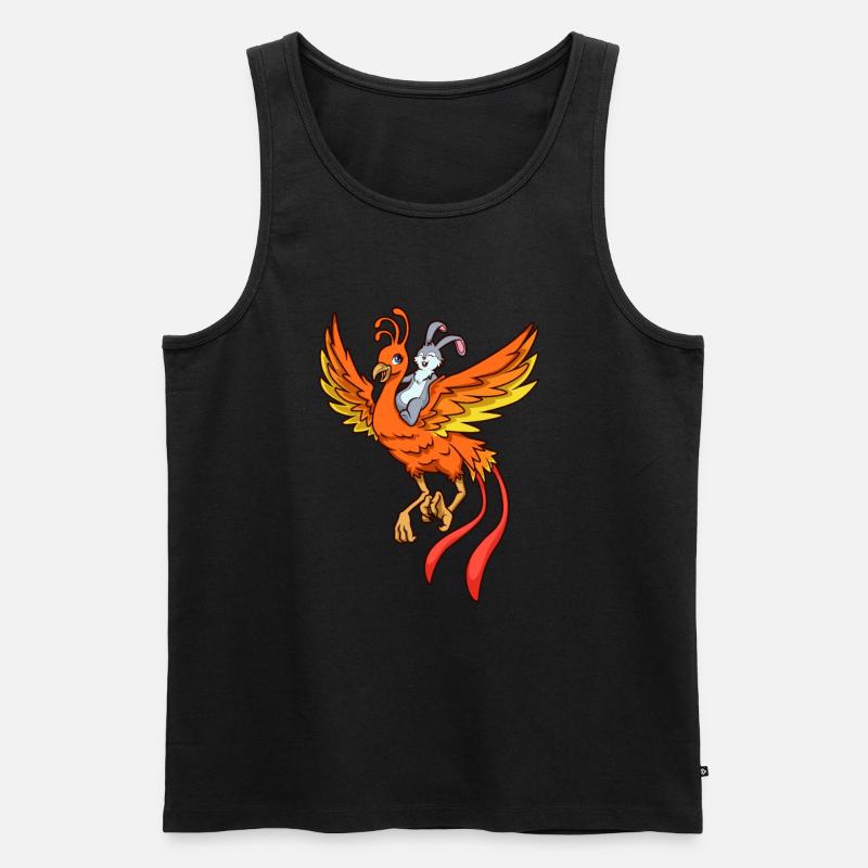Hase reitet auf Phoenix - Männer Premium Bio Tank Top - Schwarz