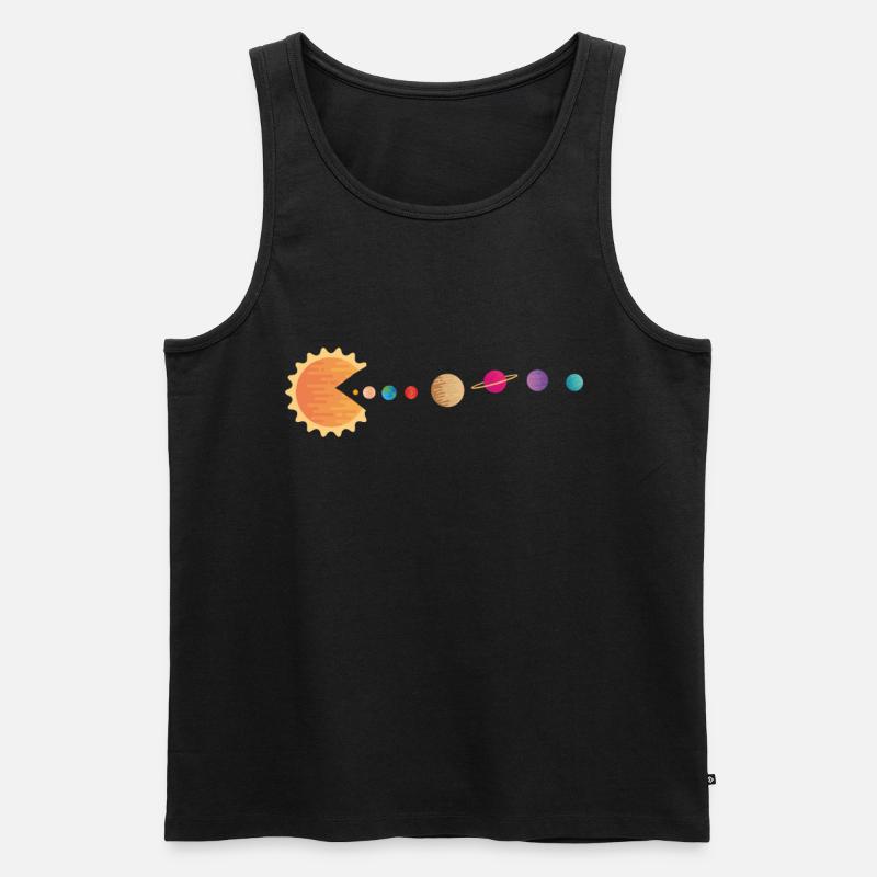 Funny Sun Planets Outer Space Galaxy Solar System - Débardeur bio Premium Homme - noir