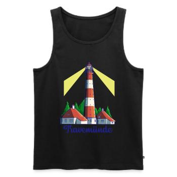 Leuchtturm - Ostseebad Travemünde - Männer Premium Bio Tank Top - Schwarz - Vorne - Michal (187cm)