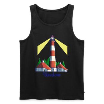 Leuchtturm - Insel Usedom - Männer Premium Bio Tank Top - Schwarz - Vorne - Michal (187cm)