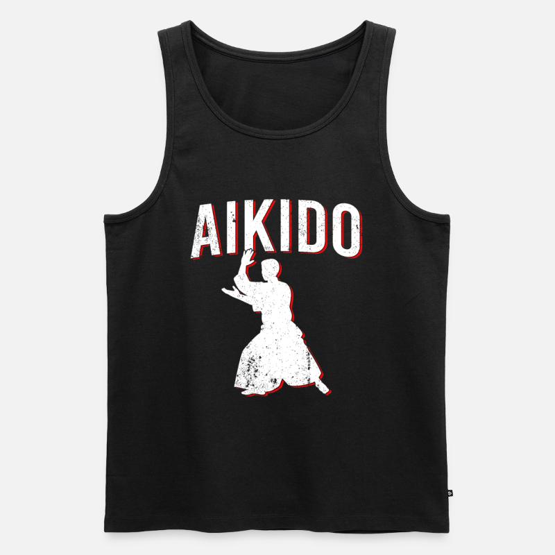 Aikido - Männer Premium Bio Tank Top - Schwarz