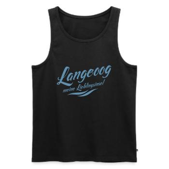 Meine Lieblingsinsel Langeoog - Männer Premium Bio Tank Top - Schwarz - Vorne - AI Model Male 178 light (178cm)