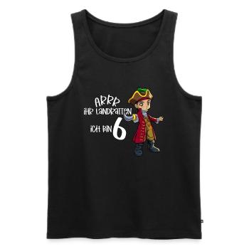 Geburtstagsshirt Pirat - 6 Geburtstag Junge - Männer Premium Bio Tank Top - Schwarz - Vorne - Michal (187cm)