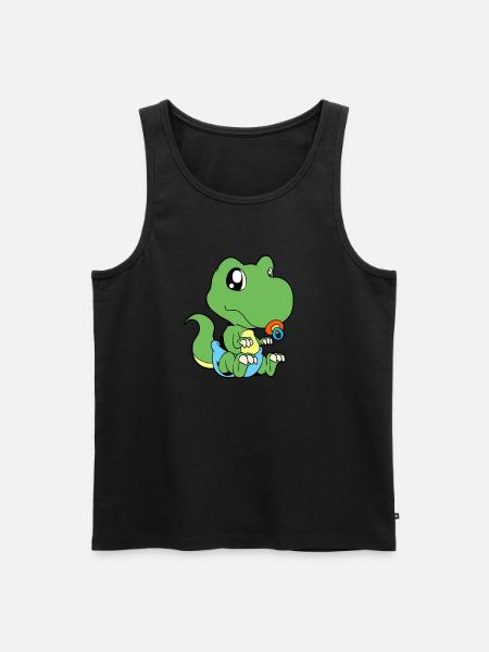 Kawaii Baby Dino - Men's Premium Organic Tank Top - black