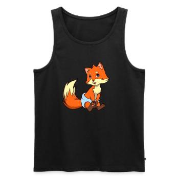 Kawaii Baby Fuchs - Männer Premium Bio Tank Top - Schwarz - Vorne - AI Model Male 178 light (178cm)