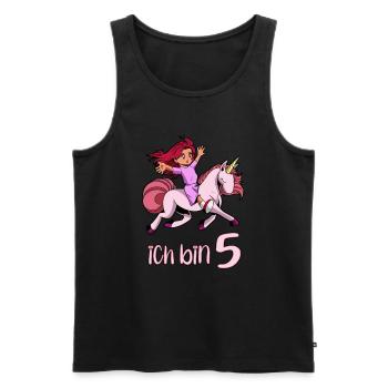 Geburtstagsshirt Einhorn - 5 Geburtstag Mädchen - Männer Premium Bio Tank Top - Schwarz - Vorne - AI Model Male 178 light (178cm)