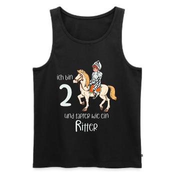 Geburtstagsshirt Ritter - 2 Geburtstag Junge - Männer Premium Bio Tank Top - Schwarz - Vorne - Michal (187cm)