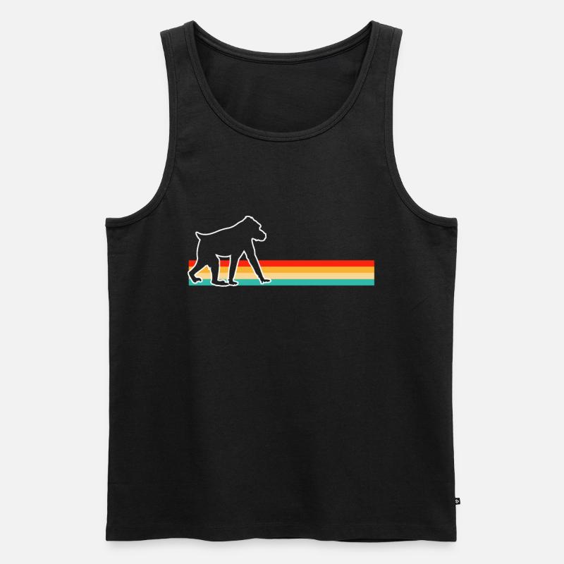 Affe Retro - Männer Premium Bio Tank Top - Schwarz