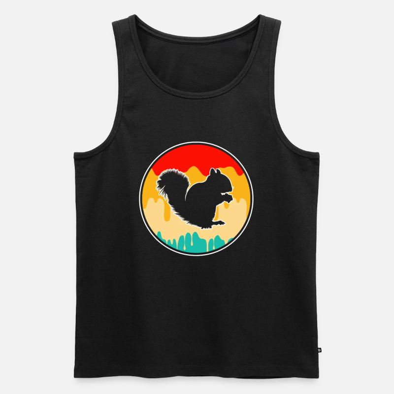 Eichhörnchen Retro - Männer Premium Bio Tank Top - Schwarz