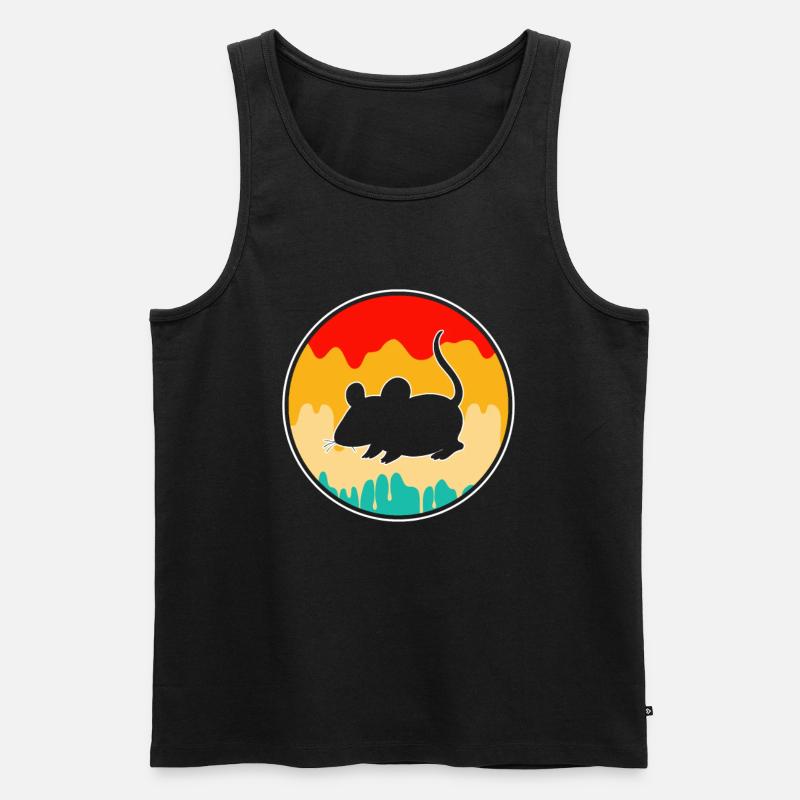 Maus Retro - Männer Premium Bio Tank Top - Schwarz