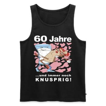 60 Jahre und immer noch knusprig! - Männer Premium Bio Tank Top - Schwarz - Vorne - Michal (187cm)