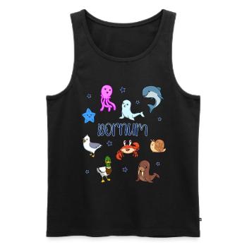 Süße Tiere in Dornum - Männer Premium Bio Tank Top - Schwarz - Vorne - Michal (187cm)