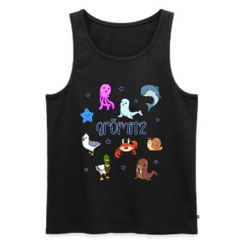 Süße Tiere in Grömitz - Männer Premium Bio Tank Top - Schwarz - Vorne - AI Model Male 178 light (178cm)