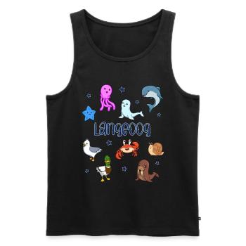 Süße Tiere in Langeoog - Männer Premium Bio Tank Top - Schwarz - Vorne - Michal (187cm)