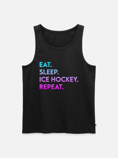 eat sleep ice hockey repeat - Männer Premium Bio Tank Top - Schwarz