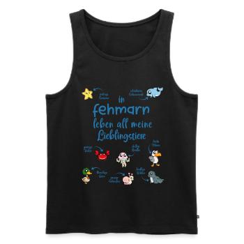 Meine Lieblingstiere in Fehmarn - Männer Premium Bio Tank Top - Schwarz - Vorne - Michal (187cm)