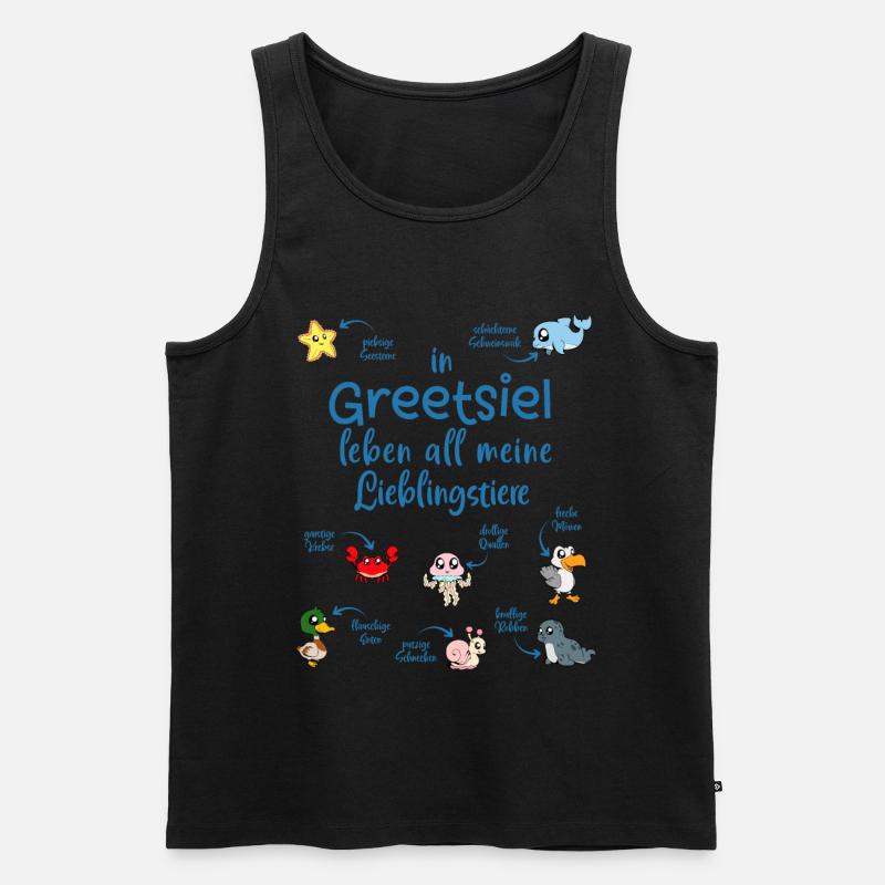 Meine Lieblingstiere in Greetsiel - Männer Premium Bio Tank Top - Schwarz