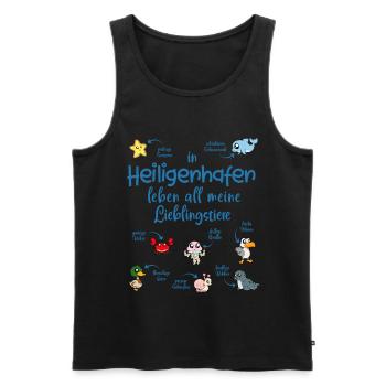 Meine Lieblingstiere in Heiligenhafen - Männer Premium Bio Tank Top - Schwarz - Vorne - AI Model Male 178 light (178cm)