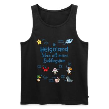 Meine Lieblingstiere in Helgoland - Männer Premium Bio Tank Top - Schwarz - Vorne - Michal (187cm)