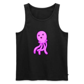 Méduses Kawaii - Débardeur bio Premium Homme - noir - Devant - Michal (187cm)