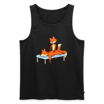 Massages Fuchs - Physiothérapie - Débardeur bio Premium Homme - noir - Devant - Michal (187cm)