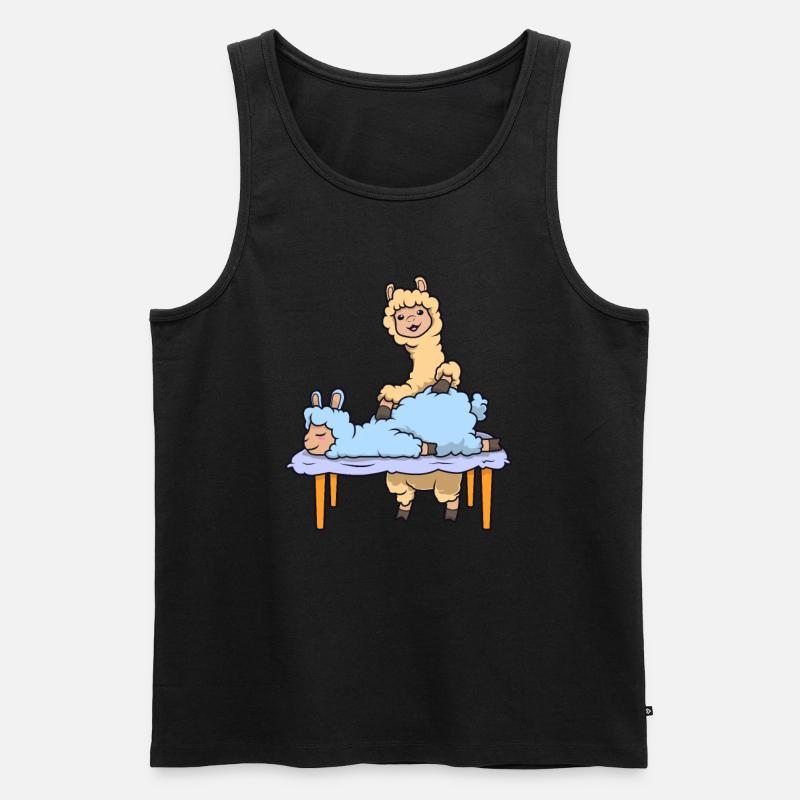 Lama massiert - Physiotherapie - Männer Premium Bio Tank Top - Schwarz