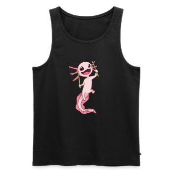 Pound Fitness Axolotl - Men's Premium Organic Tank Top - black - Front - AI Model Male 178 light (178cm)