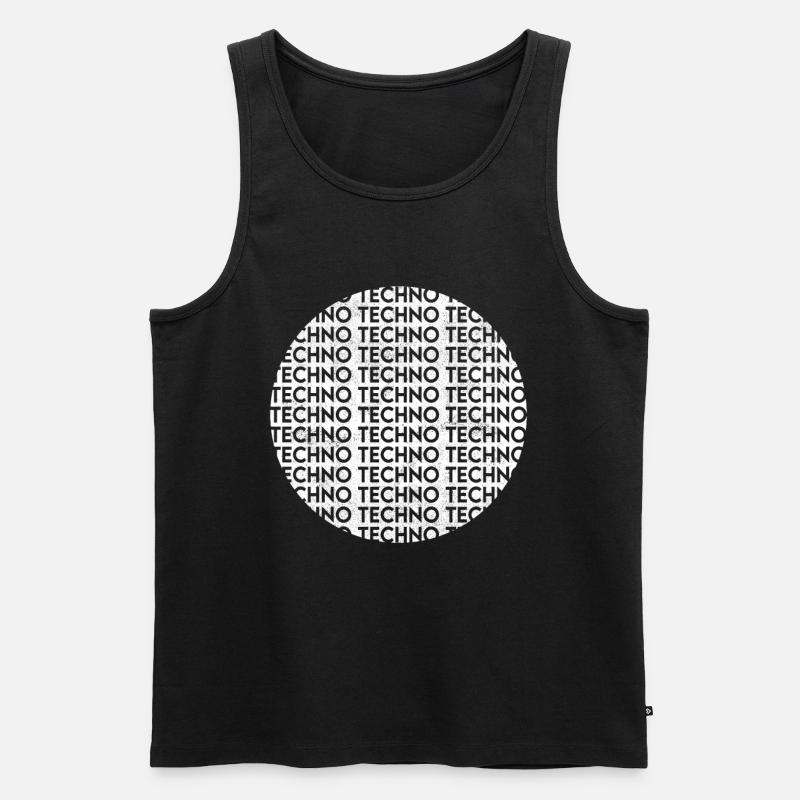 Techno - Männer Premium Bio Tank Top - Schwarz