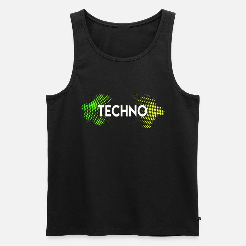 Techno - Männer Premium Bio Tank Top - Schwarz