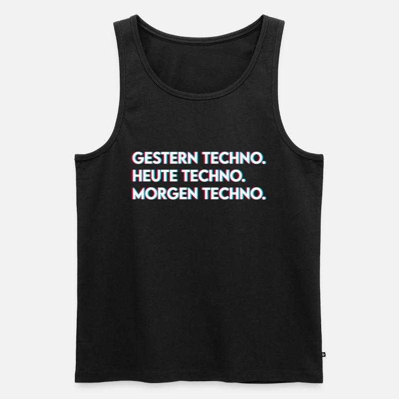 Techno Spruch - Männer Premium Bio Tank Top - Schwarz