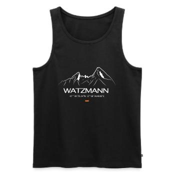 Montagne de Watzmann Le cœur des Alpes - Débardeur bio Premium Homme - noir - Devant - Michal (187cm)