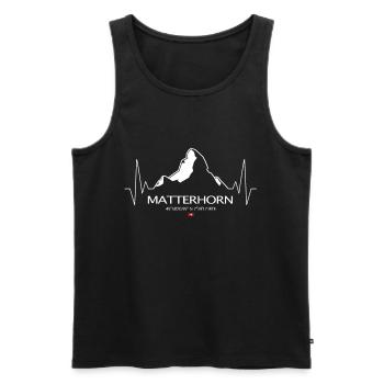 Matterhorn Mountain Heartbeat ECG Frequency Pulse - Men's Premium Organic Tank Top - black - Front - Michal (187cm)