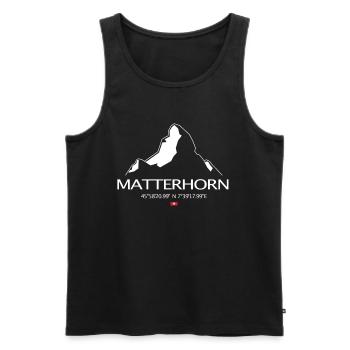 Montagne de Matterhorn Le cœur des Alpes - Débardeur bio Premium Homme - noir - Devant - AI Model Male 178 light (178cm)
