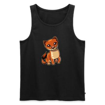 Kawaii Weasel - Men's Premium Organic Tank Top - black - Front - AI Model Male 178 light (178cm)