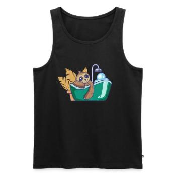 Faultier nimmt Bad in der Badewanne - Männer Premium Bio Tank Top - Schwarz - Vorne - AI Model Male 178 light (178cm)