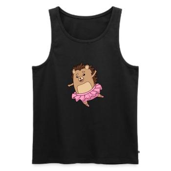 Comic Hedgehog Dances Ballet - Ballerina - Men's Premium Organic Tank Top - black - Front - Michal (187cm)