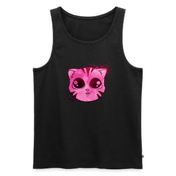 Mignon chat Kawaii - Débardeur bio Premium Homme - noir - Devant - AI Model Male 178 light (178cm)