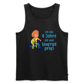 Junge 4 Jahre alt und Profi auf dem Laufrad - Männer Premium Bio Tank Top - Schwarz - Vorne - Michal (187cm)