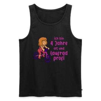 Mädchen 4 Jahre alt und Profi auf dem Laufrad - Männer Premium Bio Tank Top - Schwarz - Vorne - Michal (187cm)