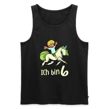 Geburtstagsshirt Einhorn - 6 Geburtstag Junge - Männer Premium Bio Tank Top - Schwarz - Vorne - Michal (187cm)