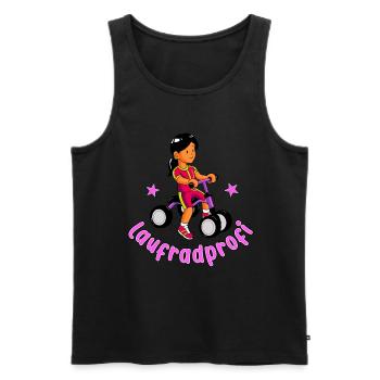 Mädchen auf dem Laufrad - Laufradprofi - Männer Premium Bio Tank Top - Schwarz - Vorne - Michal (187cm)