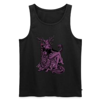 Viking Goddess of the Dead Hel - Men's Premium Organic Tank Top - black - Front - Michal (187cm)