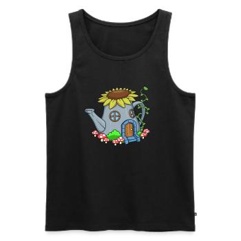 Feenhaus in der Gießkanne - Fairyhouse - Männer Premium Bio Tank Top - Schwarz - Vorne - Michal (187cm)