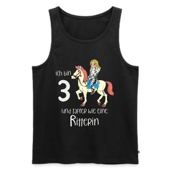 Geburtstagsshirt Ritterin - 3 Geburtstag Mädchen - Männer Premium Bio Tank Top - Schwarz - Vorne - Michal (187cm)